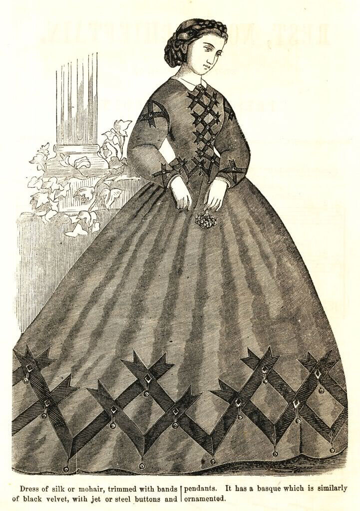 Austentation Victorian Civil War Style Snood Hair Net Floral Headband Dark Pink