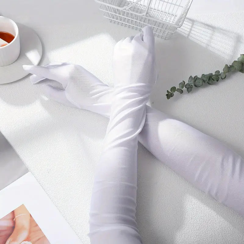 Long White Gloves