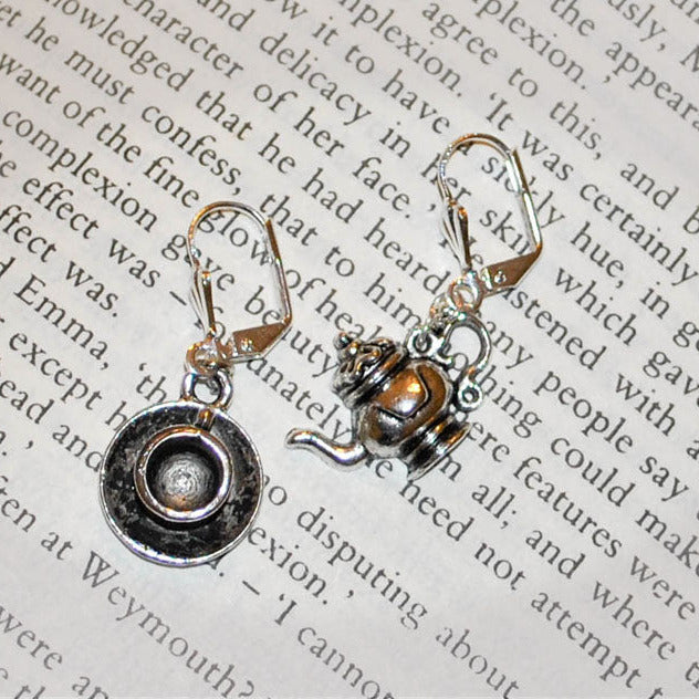 Teapot and teacup earrings set