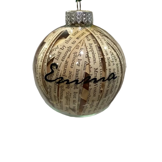 upcycled Christmas ornament Jane Austen's Emma