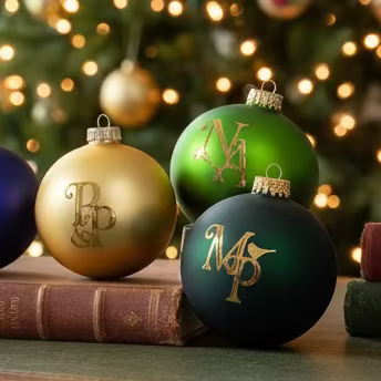 jane austen's novels glass ornament set