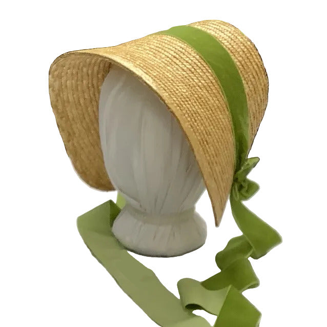 Cottage Bonnet with Velvet Ribbon: Catherine