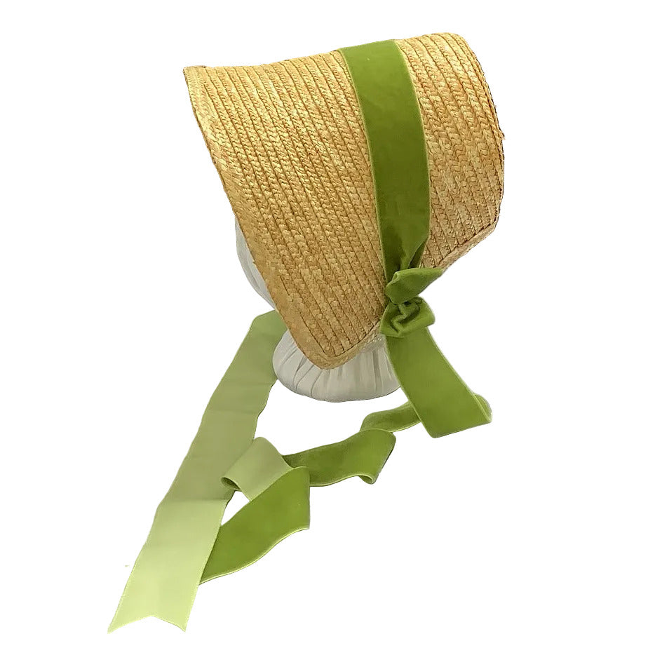Cottage Bonnet with Velvet Ribbon: Catherine