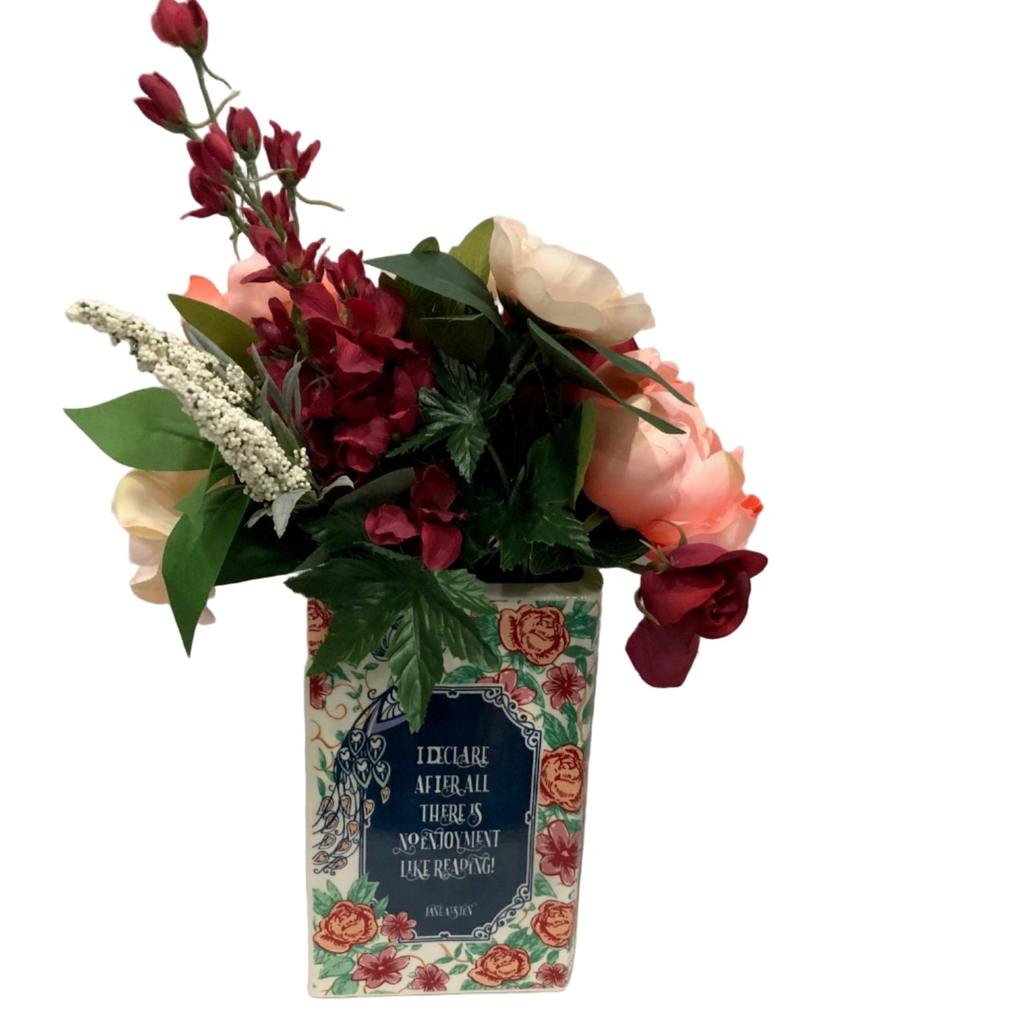 Jane Austen Silhouette Arrangement in Book Vase