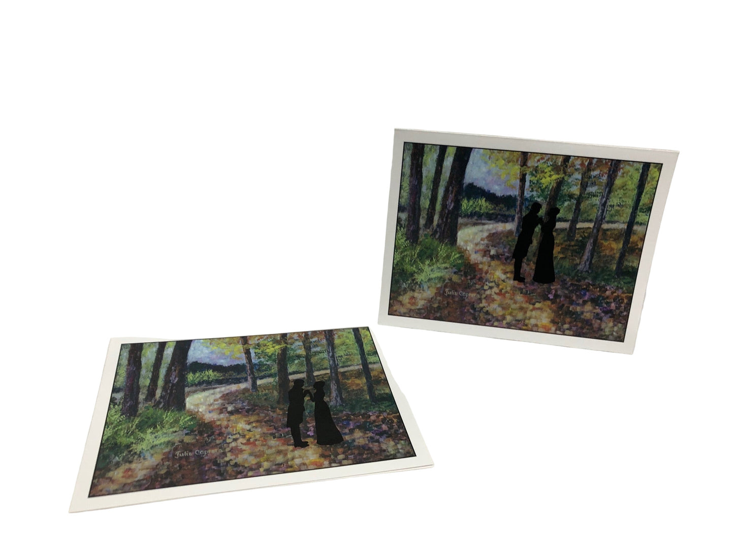 autumn in Jane Austen's Emma- a fall walk in  highbury  sets the scene for a romantic regency tryst. Blank cards, set of 2