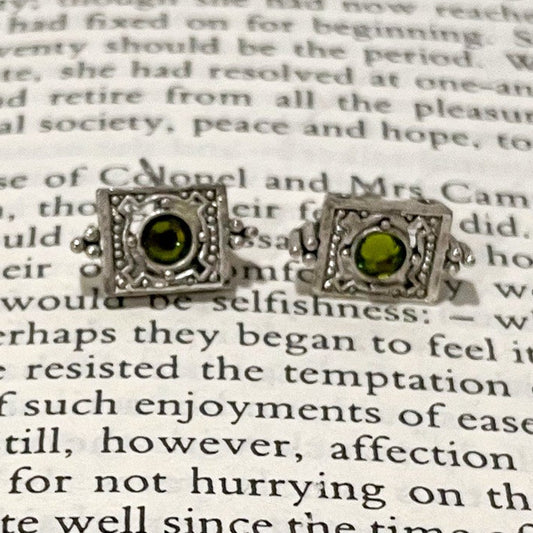 Green Filigree Earrings