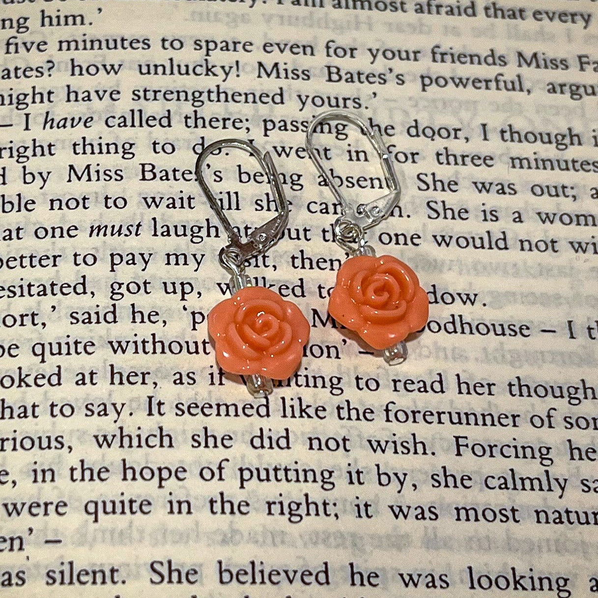 rose eARRINGS add austenticity to any regency or victorian inspired ensemble.