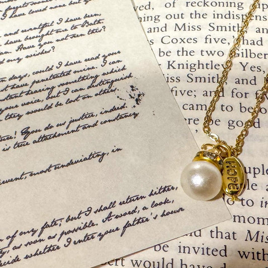 Austentation Persuasion Necklace: Half Hope pearl.