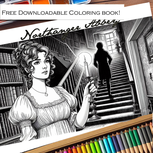 Austentation exclusive Jane Austen's Northanger Abbey Free downloadable coloring book