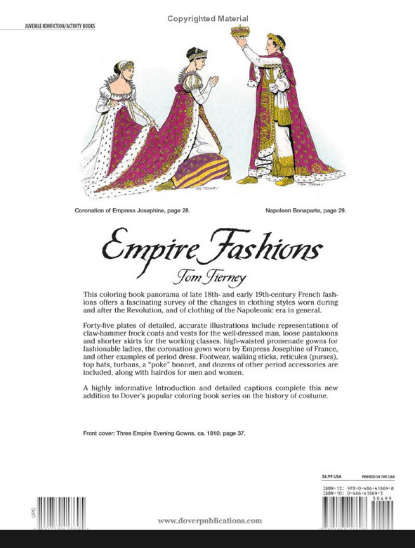 Empire Fashions Coloring Book (Tom Tierney)