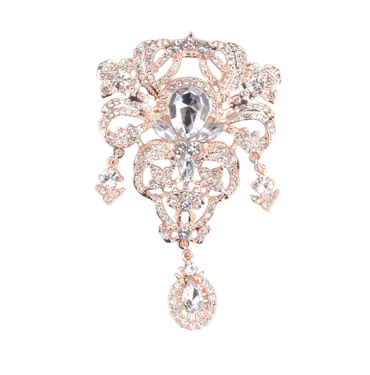 large rhinestone brooch for costume wear