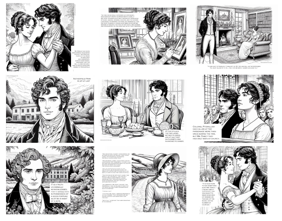 Free Downloadable Coloring Book: Pride and Prejudice