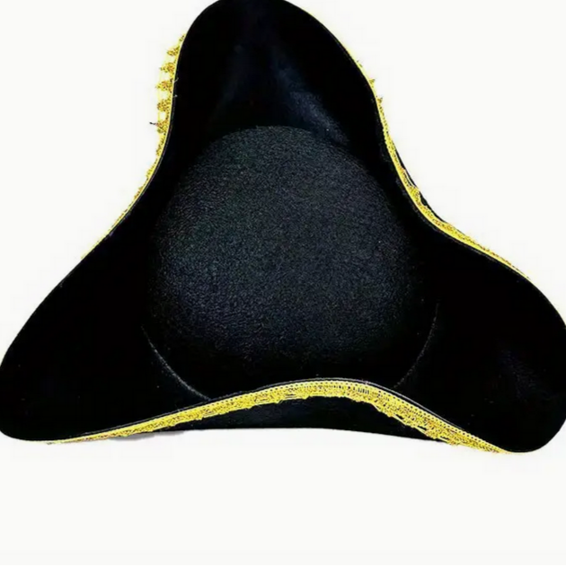 Children's Black Felt Georgian Regency Tricorne Riding Hat or 18th c Pirate