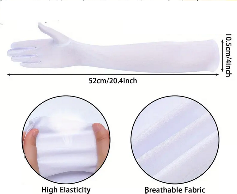 Long White Gloves