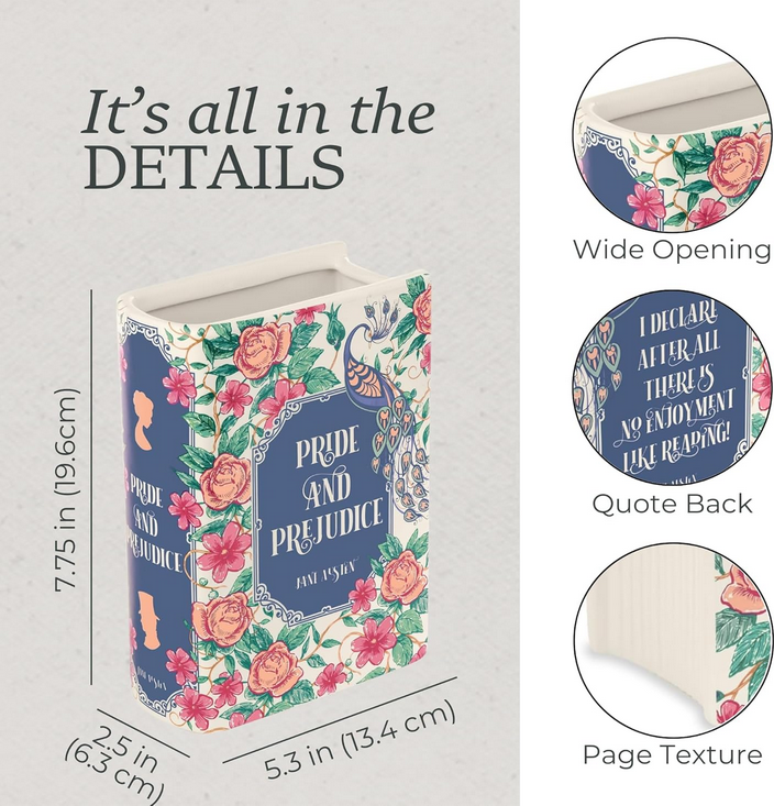 Jane Austen Silhouette Arrangement in Book Vase