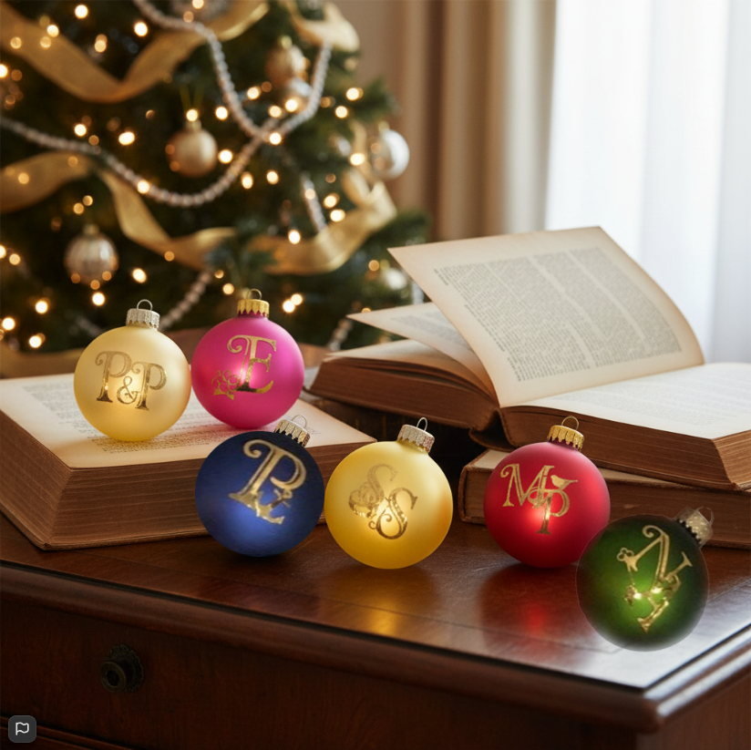 Jane Austen's Novels Themed Ornament Set