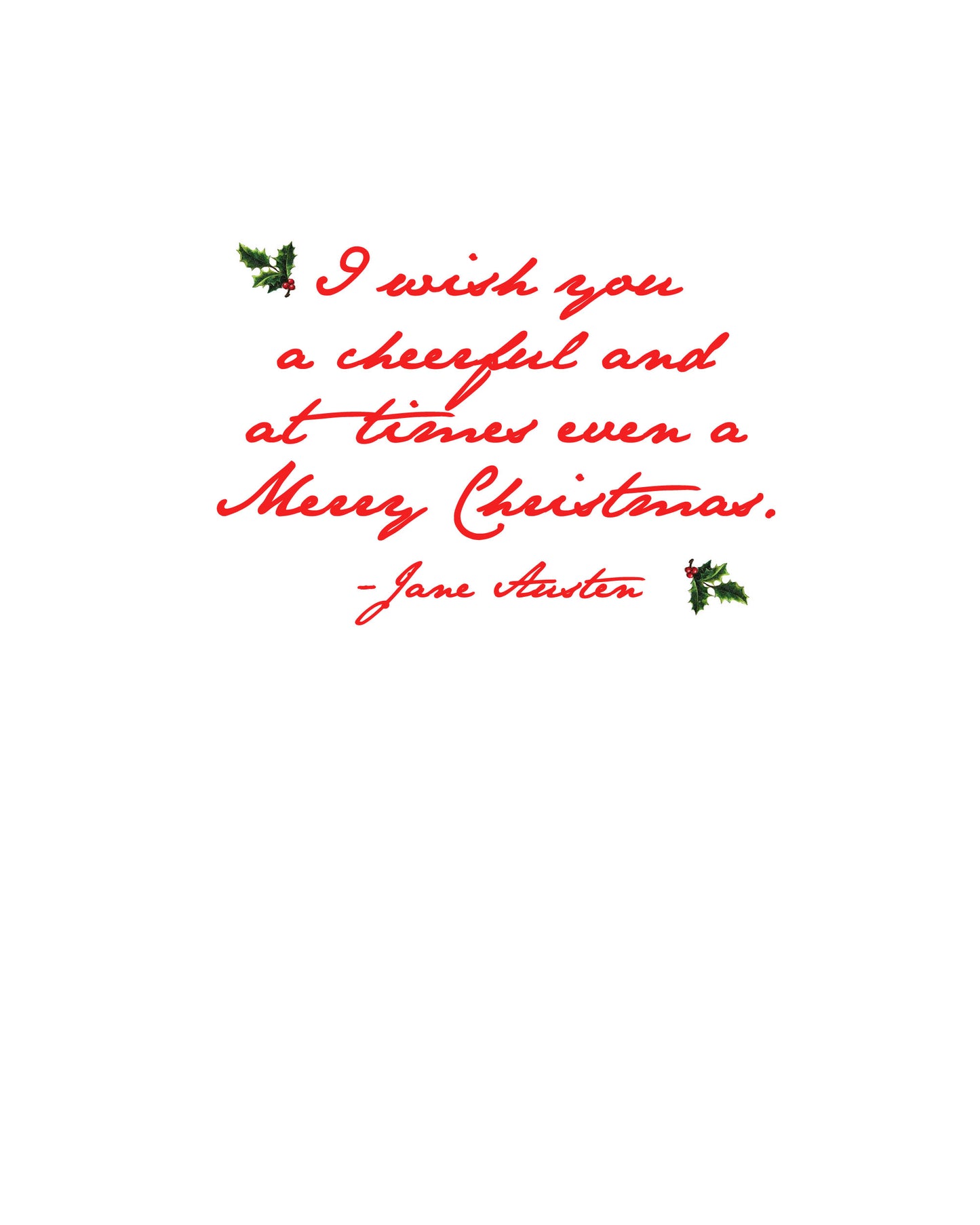 Set of (4) Jane Austen Christmas Cards