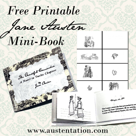 Free printable pdf copy of Jane Austen's juvenilia, the beautiful cassandra. A DIY craft for favors and gifts