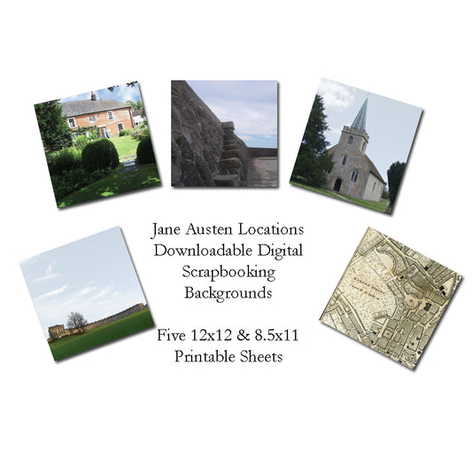 Austentation downloadable photograph  scrapbook pages of Jane Austen locations