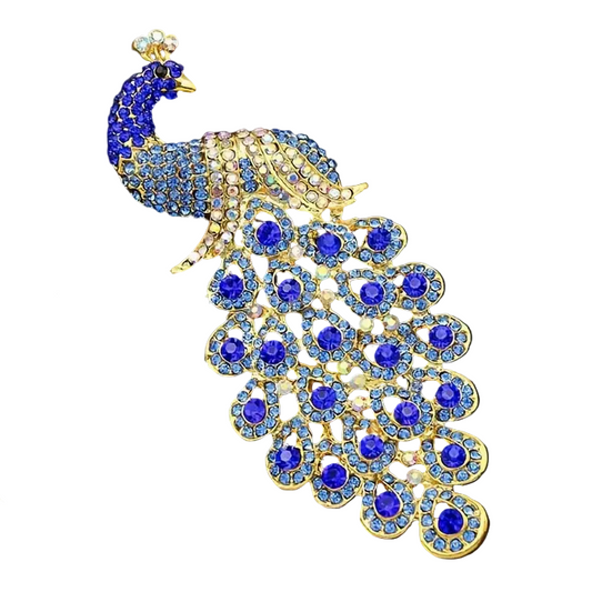 Pride and Prejudice Peacock Brooch: Blue