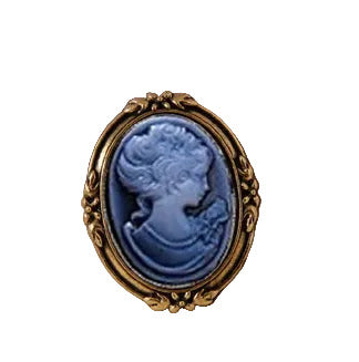 Classic Cameo Brooch: Blue