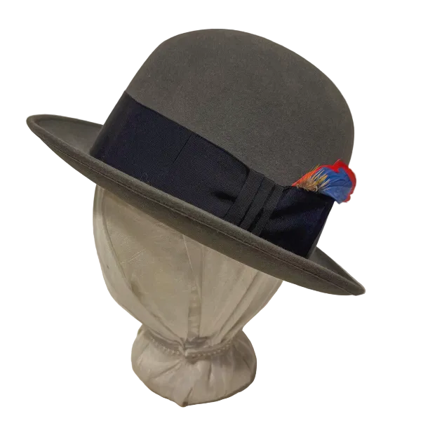 vintage cavanagh gray felt bowler hat