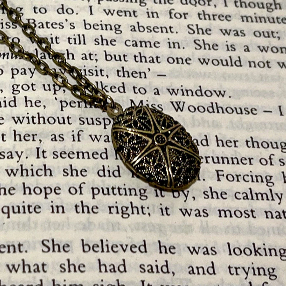 bronze filigree locket Austentation