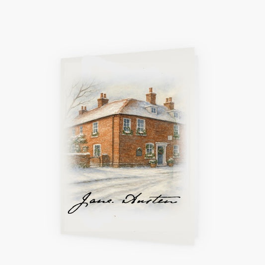 Jane Austen's Chawton Cottage Watercolor Printable Christmas Card Download