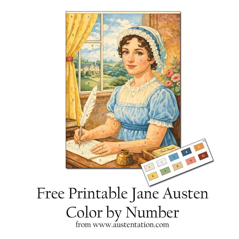 Free download Jane Austen Color by Number portrait  by austentation