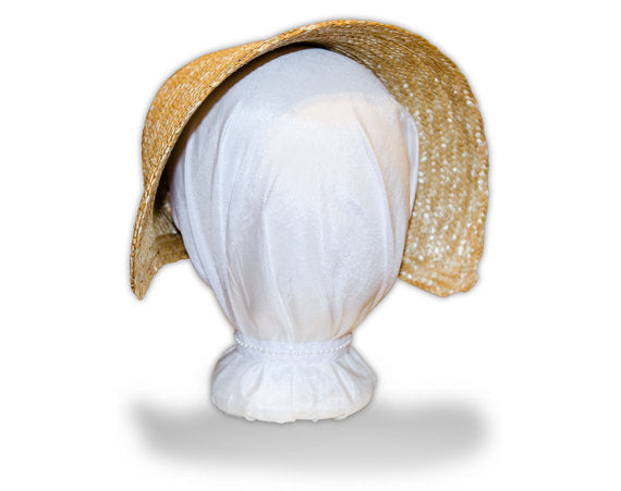 Regency Early Victorian Pink & White Cottage Bonnet