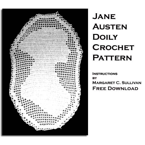free downloadable jane austen cameo crochet doily pattern by margaret c. sullivan
