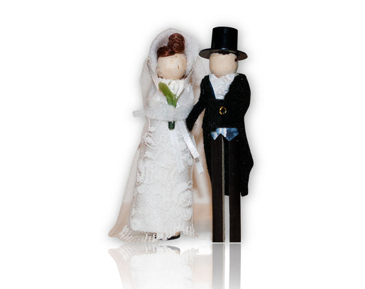 Mr Darcy and Elizabeth Bennet Wedding Clothespin Doll set- DIY Christmas holiday ornament kit