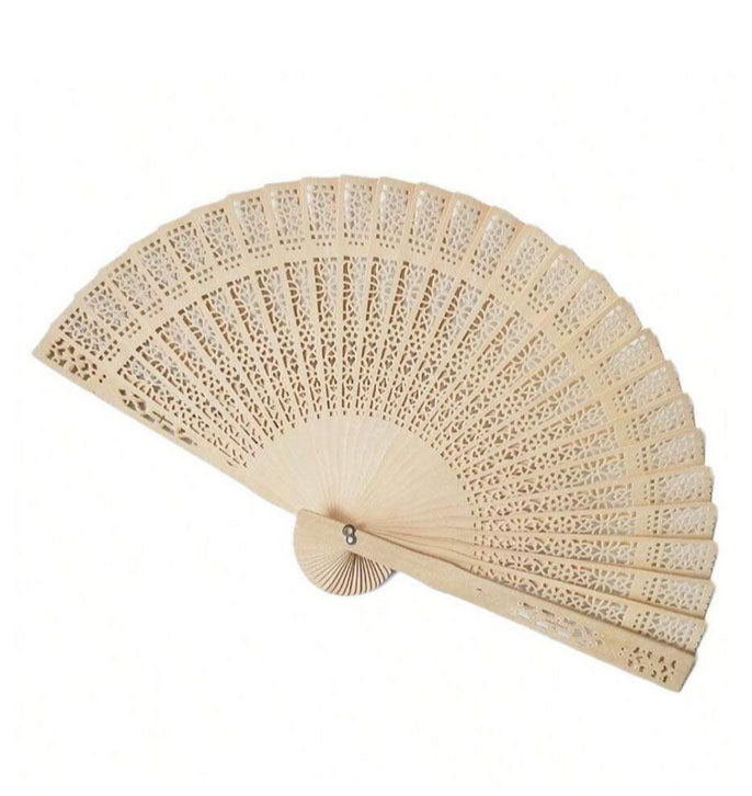 Regency Victorian Ball Appropriate Fan Carved Sandlewood