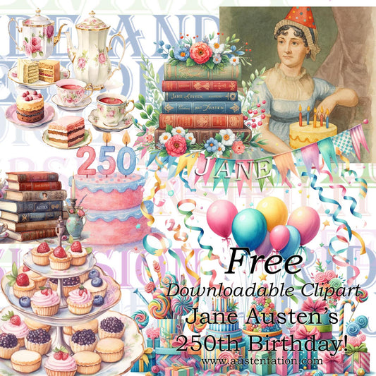 Free Jane Austen's Birthday Downloadable Watercolor Clip Art Images