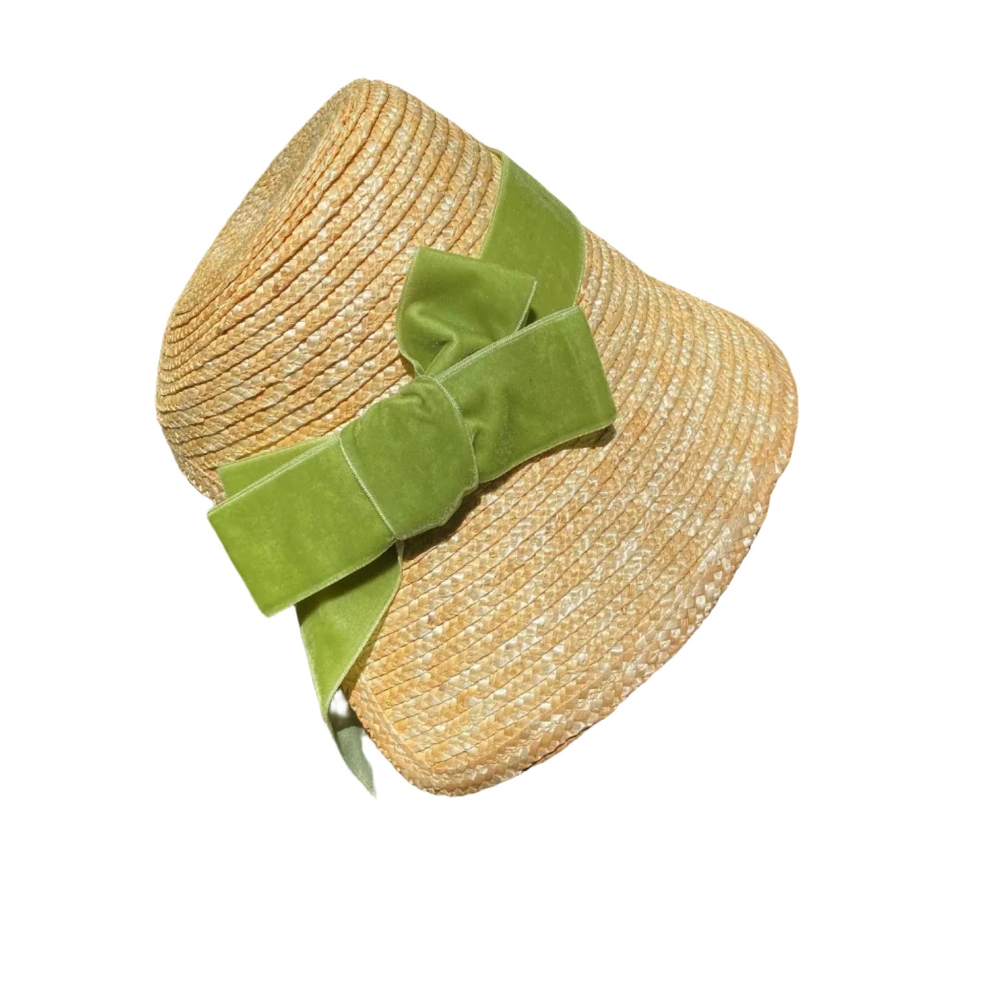 Victorian or Regency Cottage Bonnet with velvet ribbon ties in your choice of colors.