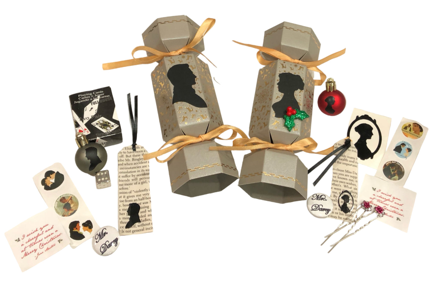 His and Hers Christmas Holiday party favors based on Jane Austen's Pride and Prejudice