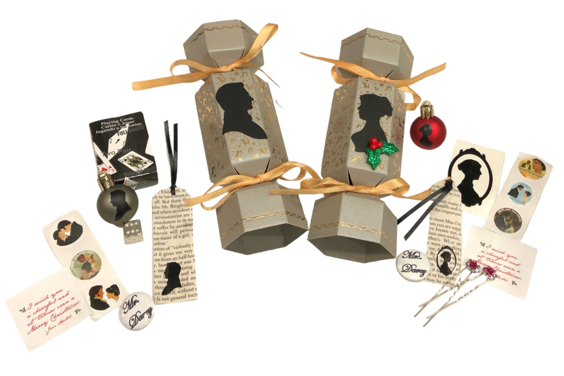 His and Hers Christmas Holiday party favors based on Jane Austen's Pride and Prejudice