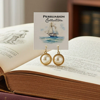 Vintage Round Pearl Drop Earrings