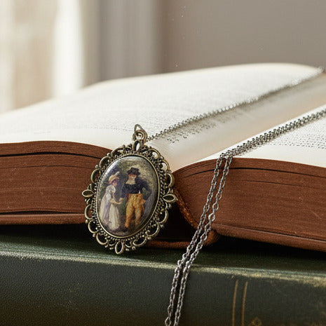 c e brock illustration necklace of jane austen's novels