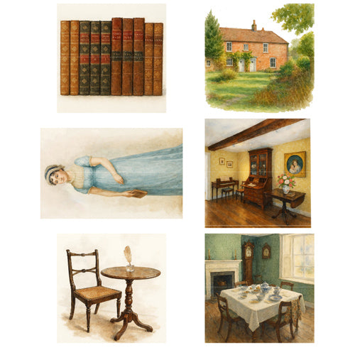 Jane Austen's Home 13 Instantly Downloadable Watercolor Clip Art Images