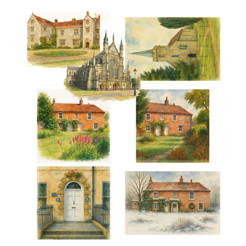 Jane Austen Places 13 Instantly Downloadable Watercolor Clip Art Images