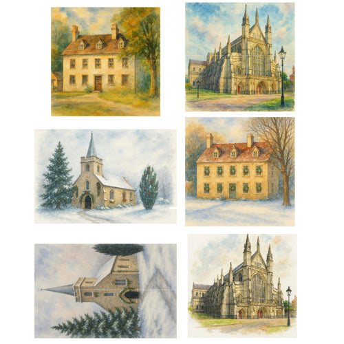 Jane Austen Places 13 Instantly Downloadable Watercolor Clip Art Images