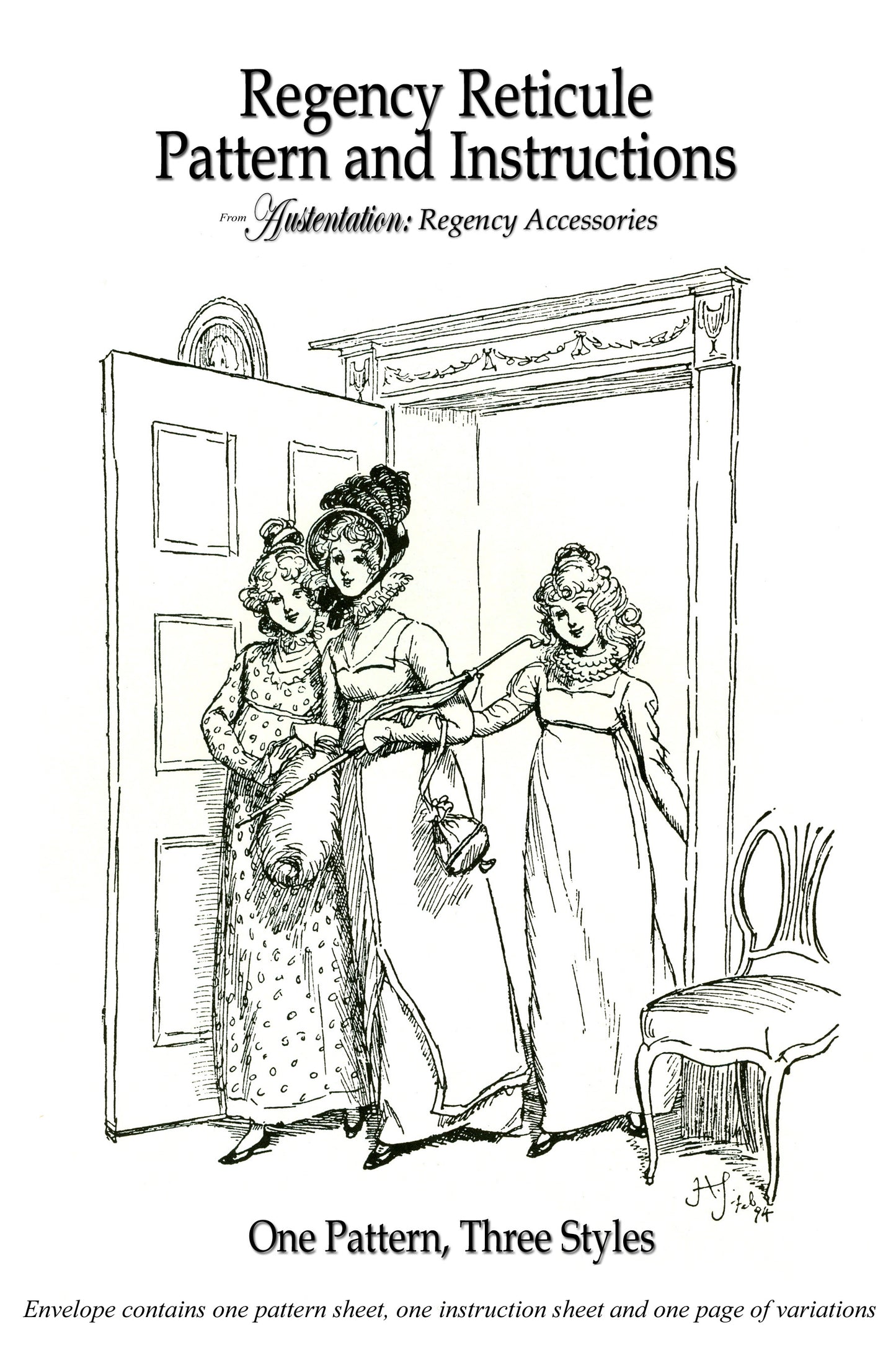 Austentation Downloadable Jane Austen/Regency Style Reticule Pattern- 3 Variations