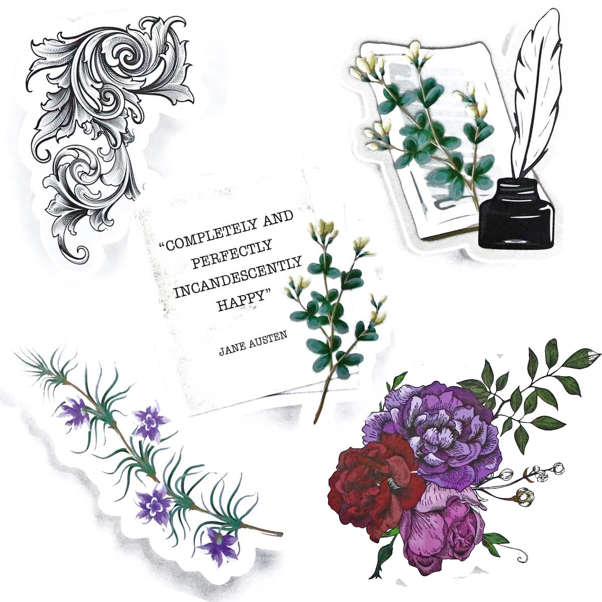 Jane Austen Pride & Prejudice Stickers: XL