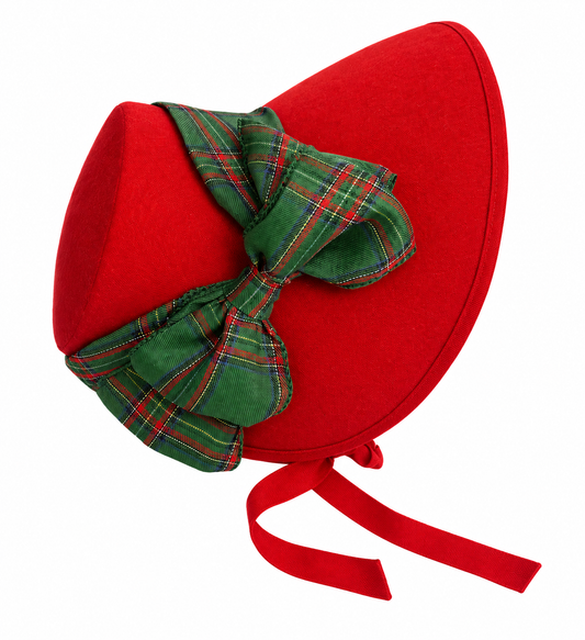Caroler Bonnet with Tartan Plaid