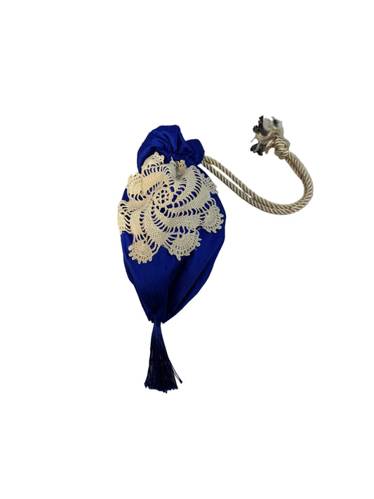 Royal Blue and Ivory Regency/Victorian Reticule