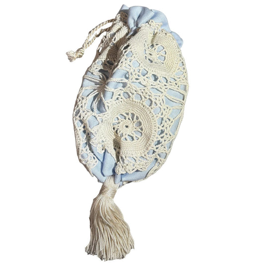 Powder Blue and Ivory Reticule