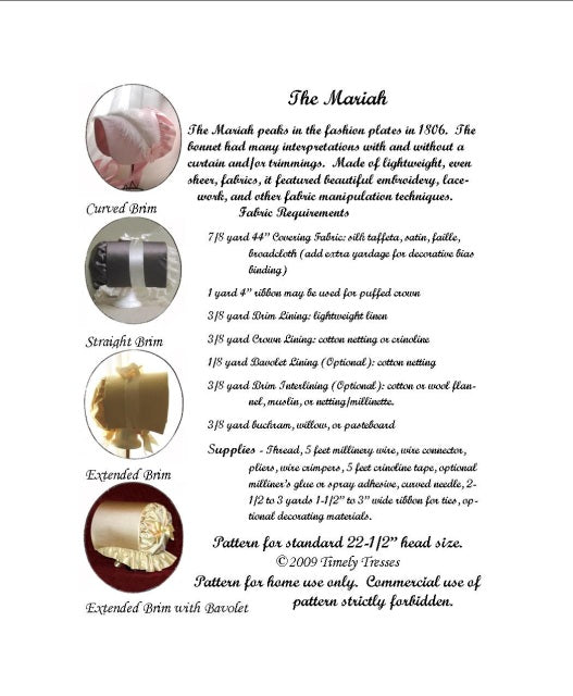 Timely Tresses Bonnet Pattern: Mariah