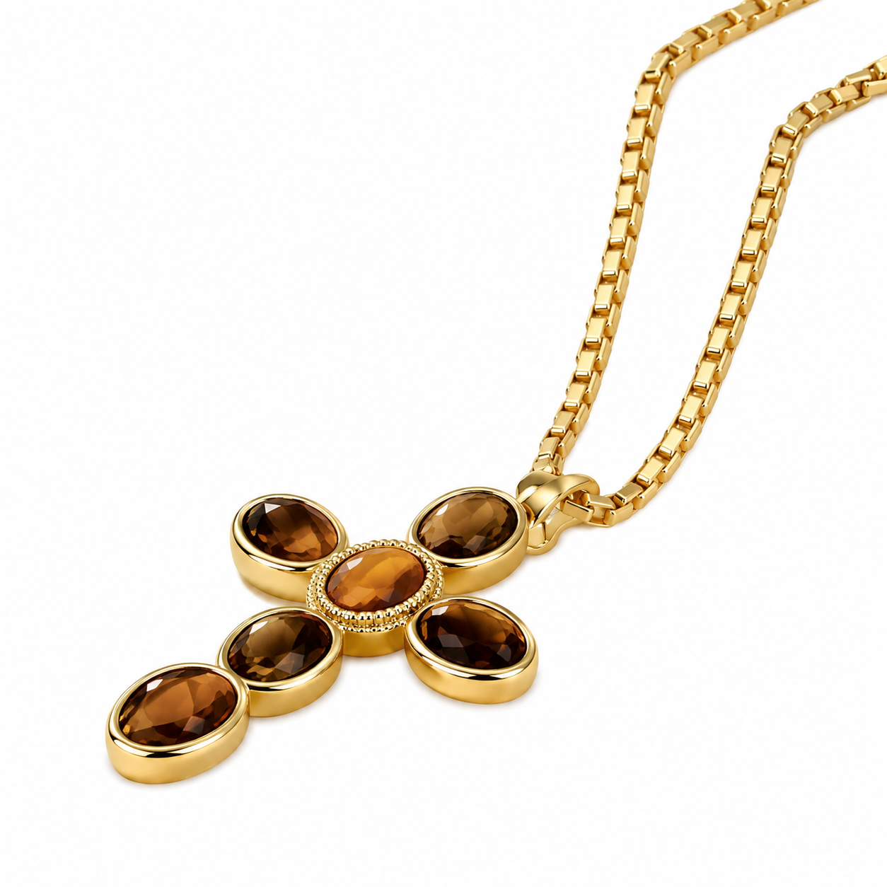 Tiger's Eye Cross Necklace