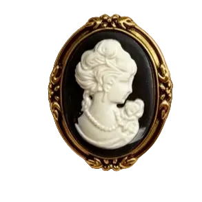 classic black and white cameo necklace